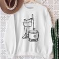 猫ねこネコ和太鼓お祭り スウェットシャツ 年配の女性への贈り物
