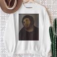 猿のイエスの絵、台無しにされたキリスト、フレスコ、ボッチドアートミーム。 スウェットシャツ 年配の女性への贈り物