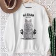 筋トレ ジム やる気がないなら家に帰れ ネザーランドドワーフ ウサギ ホワイト スウェットシャツ 年配の女性への贈り物