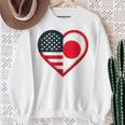 米国 アメリカ 日本 ハートフラッグ 二重国籍。 スウェットシャツ 年配の女性への贈り物