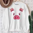 豚の顔 かわいいハロウィン 豚 動物 コスチューム メンズ レディース キッズ スウェットシャツ 年配の女性への贈り物