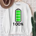 電池 100 フルバッテリー スウェットシャツ 年配の女性への贈り物