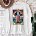 面白い Choccy ミルク タロット カード チョコレート ミルクセーキ 長袖tシャツ スウェットシャツ 年配の女性への贈り物