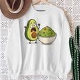 面白いアボカドワカモレ漫画パニック スウェットシャツ 年配の女性への贈り物
