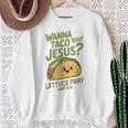面白いクリスチャンタコス、Wanna Taco 'Bout Jesus スウェットシャツ 年配の女性への贈り物