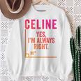 面白いセリーヌ 面白いセリーヌ 名前 誕生日シャツ ギフト スウェットシャツ 年配の女性への贈り物