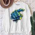 面白い手のデザイン スウェットシャツ 年配の女性への贈り物