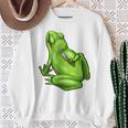 面白い邪悪なカエル サカラスティック 怒っているカエル かわいい 不機嫌な狂気 スウェットシャツ 年配の女性への贈り物