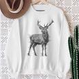 鹿 絵 グラフィック 動物 アート モチーフ 鹿 スウェットシャツ 年配の女性への贈り物