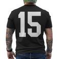 15番のカレッジスポーツスタイル。ホワイト。 メンズTシャツ バックプリント