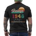 1948年5月生まれ ヴィンテージ ハッピーバースデー 76歳 メンズTシャツ バックプリント