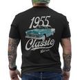1955 シボレーベルエアブルー メンズTシャツ バックプリント