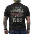 1958年生まれ クラシックカー 67歳の誕生日 メンズTシャツ バックプリント