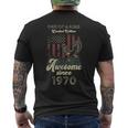 1970年、アメリカ国旗、イーグル、55歳の誕生日、愛国的 メンズTシャツ バックプリント