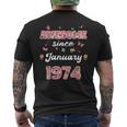 1974年1月から素晴らしい花、1974年1月の誕生日。 メンズTシャツ バックプリント