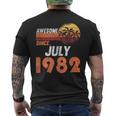 1982年7月から素晴らしい。男女の誕生日。 メンズTシャツ バックプリント