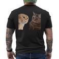 2匹の猫がミームを話す 長袖tシャツ メンズTシャツ バックプリント