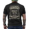 55歳の男性への55歳の誕生日プレゼント 1970年5月 メンズTシャツ バックプリント