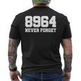ホワイト 8964 Never Forgetelf-Defense メンズTシャツ バックプリント
