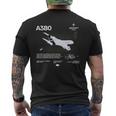 Airbus-A318 エアクラフト ホワイト メンズTシャツ バックプリント