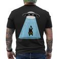 Alien Cat Abduction Ufo Cat Alien Abduction メンズTシャツ バックプリント