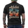 Aloha Beaches ハワイ サーフィン ストランドパーティー バケーション サーファー メンズTシャツ バックプリント