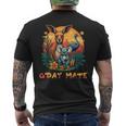 Australia G'day Mate And Aussie Animals Kangaroo Koala Emu メンズTシャツ バックプリント