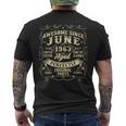 Awesomeince June 1963 Year Of Birth Birthday 1963Intage メンズTシャツ バックプリント