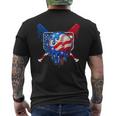 Baseball Drip Boys Dripping Ice Cream Baseball American Flag Men's T-shirt Back Print