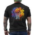 Basketball Colorful Drip Graphic Men's T-shirt Back Print