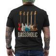 Bassoholic ベースギタープレーヤーのベーシストのコレクターのためのギフトbass メンズTシャツ バックプリント
