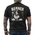 Berner And Chill バーニーズマウンテンドッグ 面白いグラフィックtシャツ メンズTシャツ バックプリント