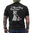 Best Dog Dad Ever ワイヤーフォックステリア メンズTシャツ バックプリント