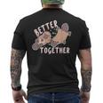 Better Together バレンタインデー カモノハシ カップル ラブ ハッピー メンズTシャツ バックプリント