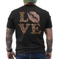 Big Lips Love ヒョウ柄 文字 ピンク 唇 バレンタイン ラブ メンズTシャツ バックプリント