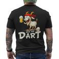 Bock Auf Dart ヤギとビールジョッキ 面白いダーツプレーヤー メンズTシャツ バックプリント