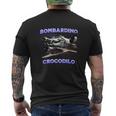 Bombardino Crocodilo Bootleg Brainrot イタリアン ブレイン ミーム メンズTシャツ バックプリント