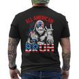 Bruh Bigfoot Merica Rock American Flag Patriotic 4Th Of July Men's T-shirt Back Print