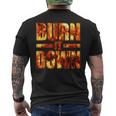 Burnit Down Fire Flames メンズTシャツ バックプリント
