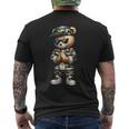 Camo Hip Hop Teddy Bear Camouflage Streetwear Boys Cool Men's T-shirt Back Print