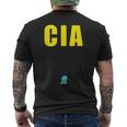Cia エージェント バードウォッチング コンスピラシー ピジョン スパイ メンズTシャツ バックプリント