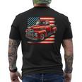 Classic Old Pickup Truck 4Th Of July Patriotic American Flag Men's T-shirt Back Print