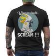 Cockatoo Meme T、面白い叫び声を上げているキバタン メンズTシャツ バックプリント