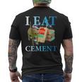Cool I Eat セメント、建設猫、面白いユーモア、猫のミーム メンズTシャツ バックプリント