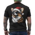 Corgi サンタハット 面白い かわいい 犬 ママ お父さん クリスマス 長袖tシャツ メンズTシャツ バックプリント