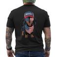 Dachshund 4Th Of July Us American Flag Doxie Dog Patriotic Men's T-shirt Back Print