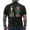 Your Dad My Dad Batterista Musicista Festa Del Papà T-shirt da uomo con stampa posteriore