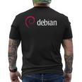 Debian Linux Tux プラグインプログラマー メンズTシャツ バックプリント