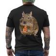 Degu Eating Alice Of Pizza メンズTシャツ バックプリント