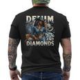 Denim And Diamonds African Melanin Swag Cowgirls Western Men's T-shirt Back Print